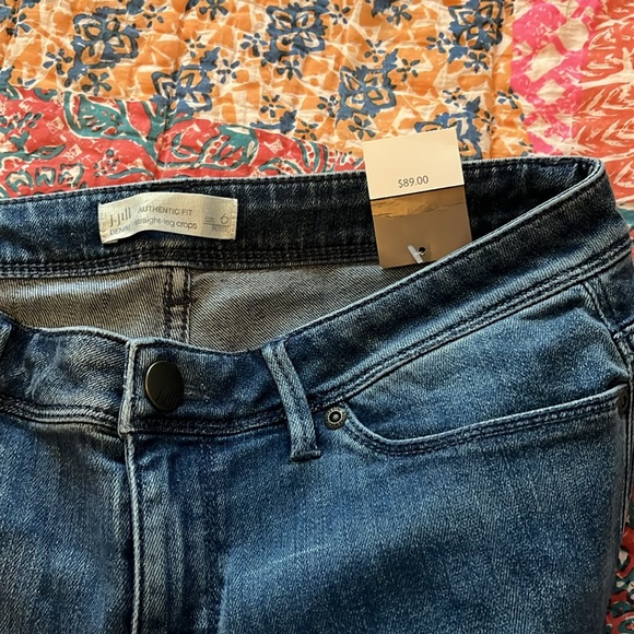 J. Jill Blue Denim Cropped Straight Leg Jeans - Picture 5 of 5